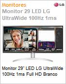 Monitor 29 LED LG UltraWide 100Hz 1ms Full HD Branco  (Figura somente ilustrativa, no representa o produto real)