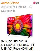 SmartTV LED 55 LG 55UR871C Hotel Ultra HD USB [x2] Rede HDMI [x3] ThinQ AI WebOS 2.3 Wi-Fi Bluetooth Alexa Google Assistant Ultrafino  (Figura somente ilustrativa, no representa o produto real)