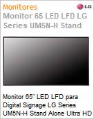 Monitor 65 LED LFD Profissional Digital Signage LG Series UM5N-H Stand Alone Ultra HD 4K 8ms HDMI [x3] USB [x2] IR Rede Wi-Fi 16/7 webOS  (Figura somente ilustrativa, no representa o produto real)