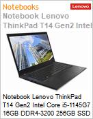 Notebook Lenovo ThinkPad T14 Gen2 Intel Core i5-1145G7 11 Gerao (4,4GHz 8MB 4 Ncleos) 16GB DDR4-3200 256GB SSD 14 Full HD IPS Windows 11 Pro VPro 1 Ano OnSite (Figura somente ilustrativa, no representa o produto real)