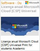 Licena anual Cloud [NCE] Microsoft Universal Print for students Academic [Educacional]  (Figura somente ilustrativa, no representa o produto real)