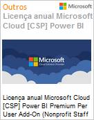 Licena mensal Cloud [CSP NCE] Microsoft Power BI Premium Per User Add-On (Nonprofit Staff Pricing) (Office)  (Figura somente ilustrativa, no representa o produto real)