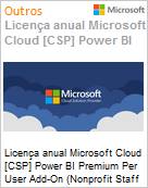 Licena anual Cloud [NCE] Microsoft Power BI Premium Per User Add-On (Nonprofit Staff Pricing)  (Figura somente ilustrativa, no representa o produto real)