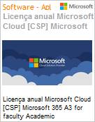 Licena anual Cloud [CSP NCE] Microsoft 365 A3 for faculty Academic [Educacional]  (Figura somente ilustrativa, no representa o produto real)