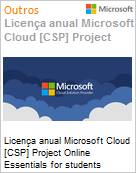 Licena anual Cloud [NCE] Microsoft Project Online Essentials for students Academic [Educacional]  (Figura somente ilustrativa, no representa o produto real)