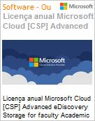 Licena anual Cloud [NCE] Microsoft Advanced eDiscovery Storage for faculty Academic [Educacional]  (Figura somente ilustrativa, no representa o produto real)