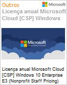 Licena mensal Cloud [CSP NCE] Microsoft Windows 10 Enterprise E3 (Nonprofit Staff Pricing)  (Figura somente ilustrativa, no representa o produto real)