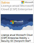Licena mensal Cloud [CSP NCE] Microsoft Enterprise Mobility + Security E3 (Nonprofit Staff Pricing)  (Figura somente ilustrativa, no representa o produto real)