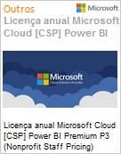 Licena mensal Cloud [CSP NCE] Microsoft Power BI Premium P3 (Nonprofit Staff Pricing)  (Figura somente ilustrativa, no representa o produto real)