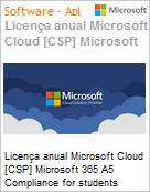 Licena anual Cloud [CSP NCE] Microsoft 365 A5 Compliance for students Academic [Educacional]  (Figura somente ilustrativa, no representa o produto real)