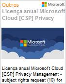 Licena anual Cloud [CSP NCE] Microsoft Privacy Management subject rights request (10) for EDU Academic [Educacional]  (Figura somente ilustrativa, no representa o produto real)
