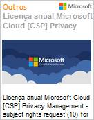 Licena mensal Cloud [NCE] Microsoft Privacy Management subject rights request (10) for EDU Academic [Educacional]  (Figura somente ilustrativa, no representa o produto real)