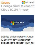 Licena anual Cloud [CSP NCE] Microsoft Privacy Management subject rights request (100) for EDU Academic [Educacional]  (Figura somente ilustrativa, no representa o produto real)
