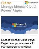 Licena Mensal Cloud Power Pages anonymous users T1 500 users/per site/month capacity pack for Students Academic [Educacional]  (Figura somente ilustrativa, no representa o produto real)