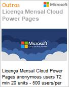 Licena Mensal Cloud Power Pages anonymous users T2 min 20 units - 500 users/per site/month capacity pack for Students Academic [Educacional]  (Figura somente ilustrativa, no representa o produto real)