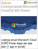 Licena mensal Cloud [CSP NCE] Microsoft Power Apps per app plan (1 app or portal) (Nonprofit Staff Pricing) Power Apps per app plan (1 app or portal) (Figura somente ilustrativa, no representa o produto real)