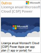Licena mensal Cloud [CSP NCE] Microsoft Power Apps per app plan (1 app or portal) for Students Power Apps per app plan (1 app or portal) Academic [Educacional] (Figura somente ilustrativa, no representa o produto real)