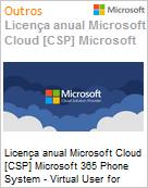 Licena anual Cloud [NCE] Microsoft 365 Phone System Virtual User for faculty Academic [Educacional]  (Figura somente ilustrativa, no representa o produto real)