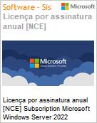 Licena por assinatura Windows Server 2022 Standard - 8 Core License Pack 1 Year (NCE COM BAS ANN) Annual  (Figura somente ilustrativa, no representa o produto real)