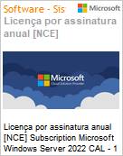 Licena por assinatura Windows Server 2022 CAL - 1 Device CAL - 1 year (NCE COM BAS MTH) Monthly  (Figura somente ilustrativa, no representa o produto real)