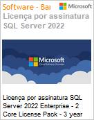 Licena por assinatura SQL Server 2022 Enterprise - 2 Core License Pack - 3 year (NCE COM BAS TRI) Triennial  (Figura somente ilustrativa, no representa o produto real)