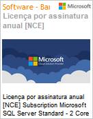 Licena por assinatura SQL Server Standard - 2 Core License Pack - 1 year (NCE COM BAS ANN) Annual  (Figura somente ilustrativa, no representa o produto real)