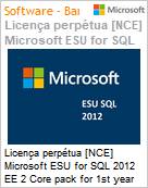 Licena perptua [NCE] Microsoft ESU for SQL 2012 EE 2 Core pack for 1st year EOS (July 2022-July 2023)  (Figura somente ilustrativa, no representa o produto real)