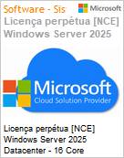 Licena perptua [NCE] Windows Server 2025 Datacenter - 16 Core  (Figura somente ilustrativa, no representa o produto real)