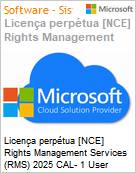 Licena perptua [NCE] Rights Management Services (RMS) 2025 CAL- 1 User  (Figura somente ilustrativa, no representa o produto real)