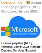 Licena perptua [NCE] Windows Server 2025 Remote Desktop Services External Connector - License 1 Academic (Educacional)  (Figura somente ilustrativa, no representa o produto real)