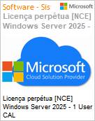 Licena perptua [NCE] Windows Server 2025 - 1 User CAL  (Figura somente ilustrativa, no representa o produto real)