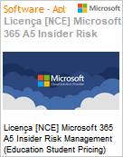 Licena [NCE] Microsoft 365 A5 Insider Risk Management [Educacional] (Education Student Pricing) (NCE EDU ANN) Annual - Annual  (Figura somente ilustrativa, no representa o produto real)