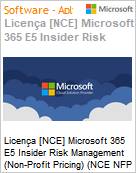 Licena [NCE] Microsoft 365 E5 Insider Risk Management (Non-Profit Pricing) (NCE NFP MTH) Monthly - Monthly  (Figura somente ilustrativa, no representa o produto real)