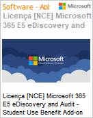 Licena [NCE] Microsoft 365 E5 eDiscovery and Audit - Student Use Benefit Add-on (NCE EDU MTH) Monthly - Monthly  (Figura somente ilustrativa, no representa o produto real)