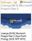 Licena [NCE] Microsoft Project Plan 5 (Non-Profit Pricing) (NCE NFP MTH) Monthly - Monthly  (Figura somente ilustrativa, no representa o produto real)