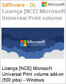 Licena [NCE] Microsoft Universal Print volume add-on (500 jobs) - Windows (Non-Profit Pricing) (NCE NFP MTH) Monthly - Annual  (Figura somente ilustrativa, no representa o produto real)