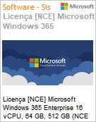 Licena [NCE] Microsoft Windows 365 Enterprise 16 vCPU, 64 GB, 512 GB (NCE COM ANN) Annual - Annual  (Figura somente ilustrativa, no representa o produto real)