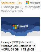 Licena [NCE] Microsoft Windows 365 Enterprise 16 vCPU, 64 GB, 1 TB (NCE COM MTH) Monthly - Monthly  (Figura somente ilustrativa, no representa o produto real)