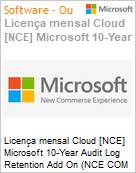 Licena mensal Cloud [CSP NCE] Microsoft 10-Year Audit Log Retention Add On (NCE COM MTH) Mensal  (Figura somente ilustrativa, no representa o produto real)
