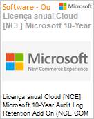 Licena anual Cloud [CSP NCE] Microsoft 10-Year Audit Log Retention Add On (NCE COM MTH) Anual - 12 meses  (Figura somente ilustrativa, no representa o produto real)