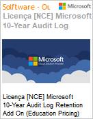 Licena [NCE] Microsoft 10-Year Audit Log Retention Add On [Educacional] (Education Pricing) (NCE EDU MTH) Monthly - Monthly  (Figura somente ilustrativa, no representa o produto real)