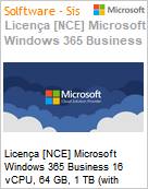 Licena [NCE] Microsoft Windows 365 Business 16 vCPU, 64 GB, 1 TB (with Windows Hybrid Benefit) (NCE COM MTH) Monthly - Monthly  (Figura somente ilustrativa, no representa o produto real)