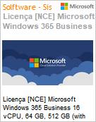 Licena [NCE] Microsoft Windows 365 Business 16 vCPU, 64 GB, 512 GB (with Windows Hybrid Benefit) (NCE COM ANN) Annual - Annual  (Figura somente ilustrativa, no representa o produto real)