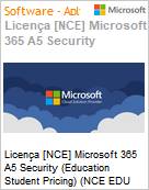 Licena [NCE] Microsoft 365 A5 Security [Educacional] (Education Student Pricing) (NCE EDU MTH) Monthly - Annual  (Figura somente ilustrativa, no representa o produto real)