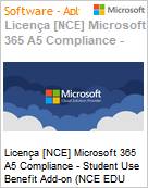 Licena [NCE] Microsoft 365 A5 Compliance - Student Use Benefit Add-on (NCE EDU MTH) Monthly - Monthly  (Figura somente ilustrativa, no representa o produto real)