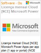 Licena mensal Cloud [CSP NCE] Microsoft Power Apps per app plan (1 app or portal) (NCE COM MTH) Mensal  (Figura somente ilustrativa, no representa o produto real)