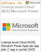 Licena anual Cloud [CSP NCE] Microsoft Power Apps per app plan (1 app or portal) (NCE COM MTH) Anual - 12 meses  (Figura somente ilustrativa, no representa o produto real)