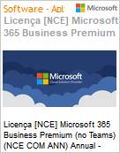 Licena [NCE] Microsoft 365 Business Premium (no Teams) (NCE COM ANN) Annual - Annual  (Figura somente ilustrativa, no representa o produto real)