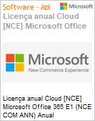 Licena anual Cloud [CSP NCE] Microsoft Office 365 E1 (NCE COM ANN) Anual  (Figura somente ilustrativa, no representa o produto real)