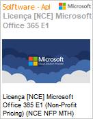 Licena [NCE] Microsoft Office 365 E1 (Non-Profit Pricing) (NCE NFP MTH) Monthly - Monthly  (Figura somente ilustrativa, no representa o produto real)